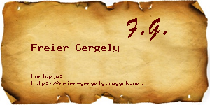Freier Gergely névjegykártya